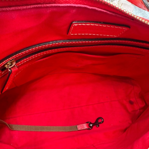 Dooney and Bourke Hobo Pebble Grain Italian Leather Red - Picture 11 of 14